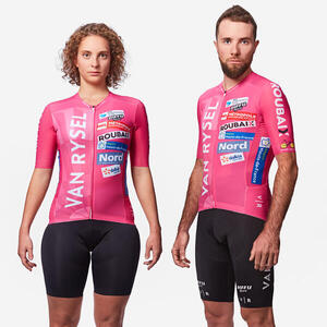 Unisex style ROUBAIX Team replica short-sleeved road cycling suit-pink RCR Competition Series