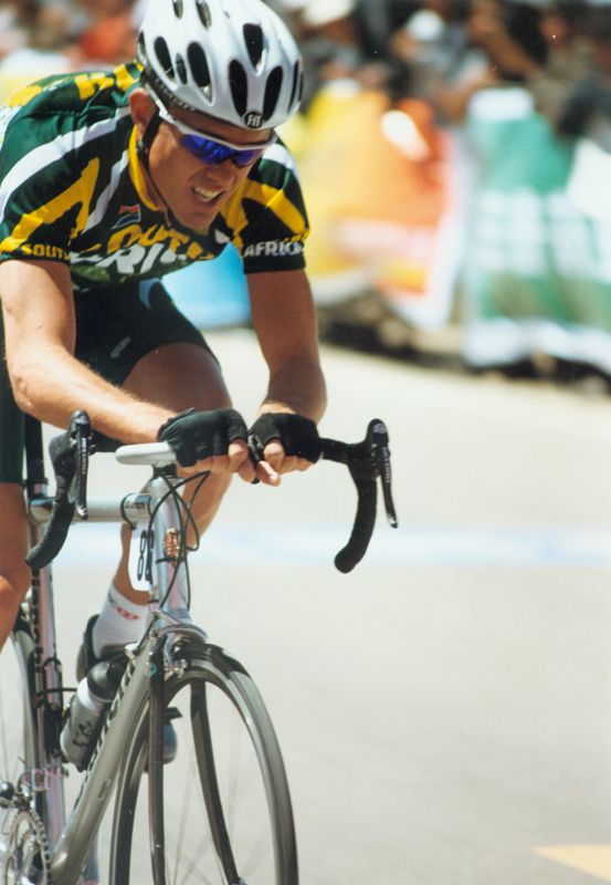 Close-up of the athlete